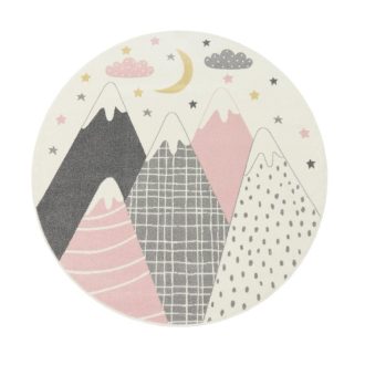 rozsaszin gyerekszonyeg hegy mintaval gyerekszobaba 200 cm kerek