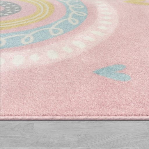 Gyerekszoba szőnyeg - szivárványos, kislány játszószőnyeg, rózsaszín, 80x150 cm