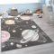 antracit gyerekszonyeg bolygo mintaval 160x220 cm