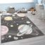 antracit gyerekszonyeg bolygo mintaval 133x133 cm
