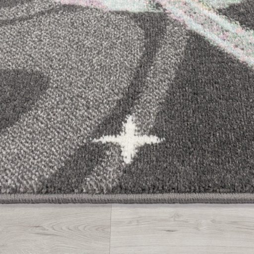 antracit gyerekszonyeg bolygo mintaval 160x220 cm