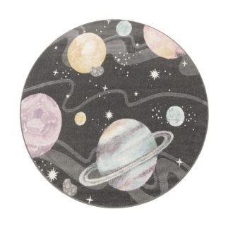 antracit gyerekszonyeg bolygo mintaval 160 cm kor