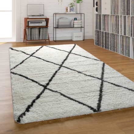 Shaggy szőnyeg skandináv bolyhos szőnyeg krém 160x220 cm