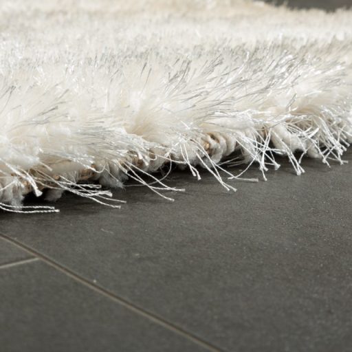 Shaggy szonyeg - egyszinu, bolyhos, elegans, feher, 160x230 cm