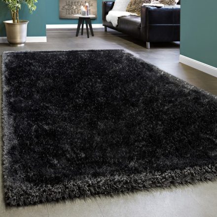 Elegáns Shaggy szőnyeg egyszínű bolyhos szőnyeg antracit 80x150 cm