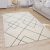 Fehér szőnyeg rövid szálú skandináv rombusz design szőnyeg 60x100 cm