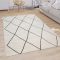Feher nappali szonyeg rovid szalu skandinav geometria mintaval 120x170 cm