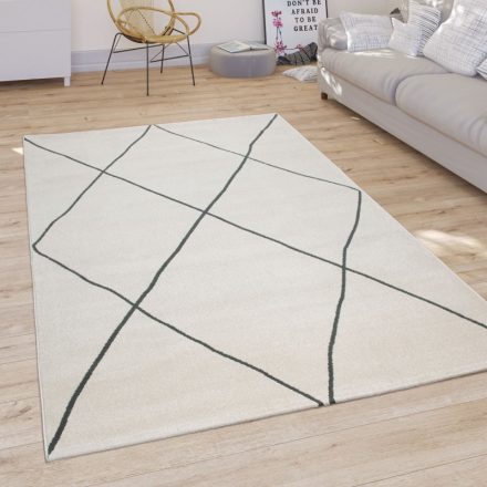 Fehér szőnyeg rövid szálú skandináv design szőnyeg 80x150 cm