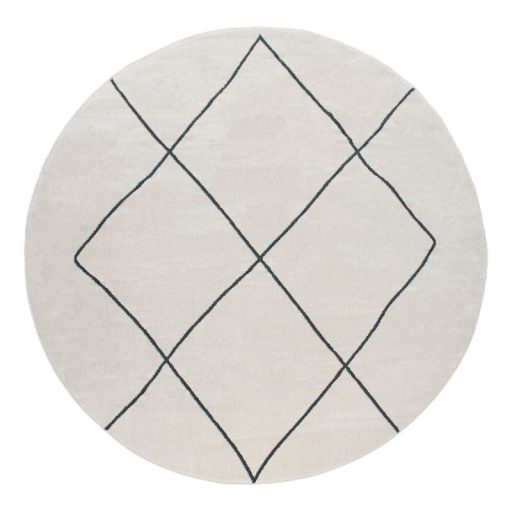 Feher nappali szonyeg rovid szalu skandinav design 120 cm kerek szonyeg