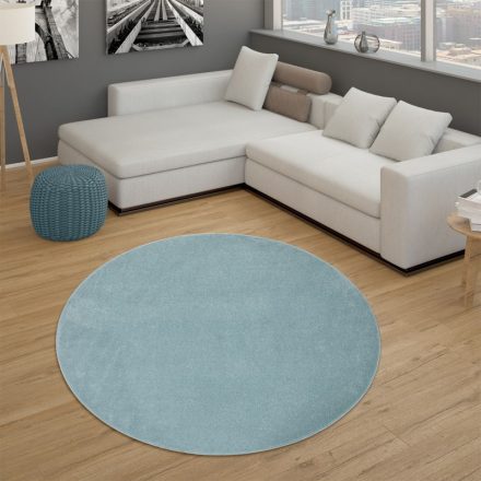 Egyszínű modern szőnyeg - türkiz 120 cm kör alakú