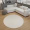 Egyszinu krem modern szonyeg nappaliba 160 cm kerek
