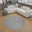 Egyszinu ezustszurke modern szonyeg nappaliba 120 cm kerek