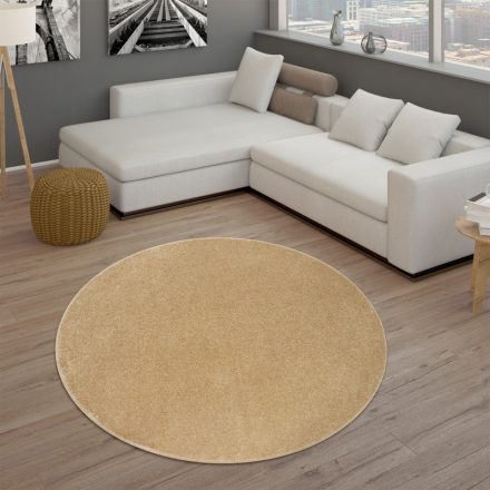 Egyszínű modern szőnyeg arany 120 cm kör alakú