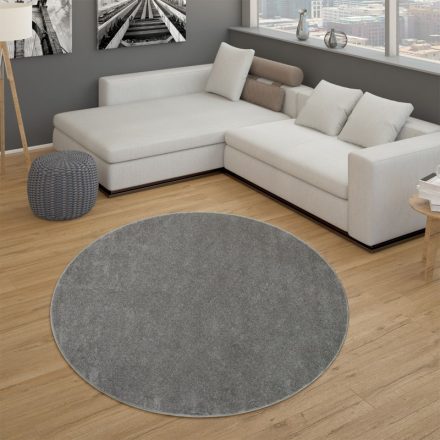 Egyszínű modern szőnyeg antracit 120 cm kör alakú