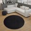 Egyszinu fekete modern szonyeg nappaliba 120 cm kerek