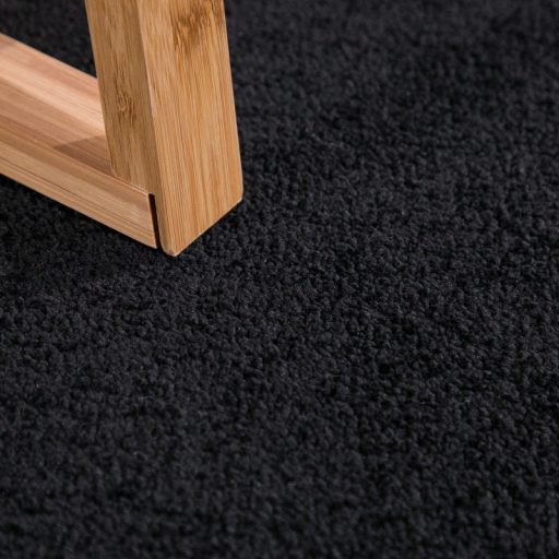 Egyszinu fekete modern szonyeg nappaliba 160 cm kerek
