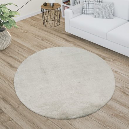 Shaggy szőnyeg mosható plüss hatású szőnyeg - bézs 100 cm kör alakú