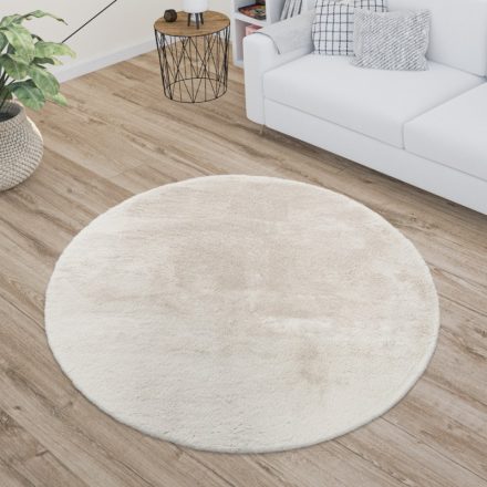 Shaggy szőnyeg mosható plüss hatású szőnyeg krém 100 cm kör alakú