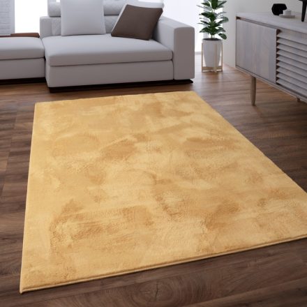 Shaggy szőnyeg mosható plüss hatású szőnyeg mustársárga 80x150 cm