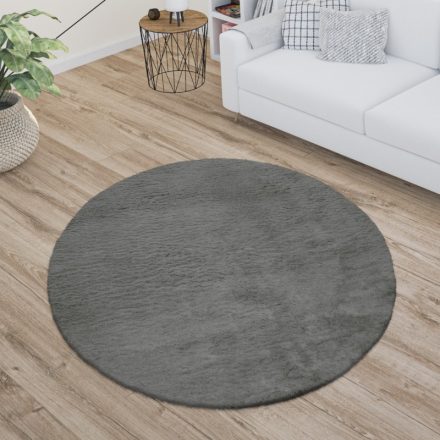 Shaggy szőnyeg mosható plüss hatású szőnyeg antracit 100 cm kör alakú