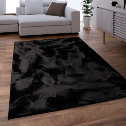 Shaggy szőnyeg mosható plüss hatású szőnyeg - fekete 80x150 cm