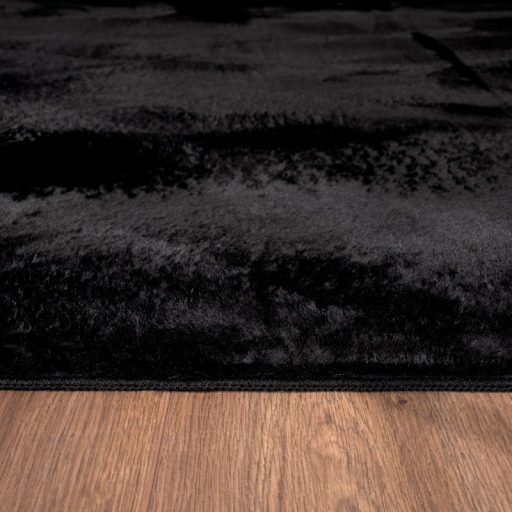 Shaggy szonyeg - puha, moshato, pluss, csuszasmentes, fekete, 80x300 cm