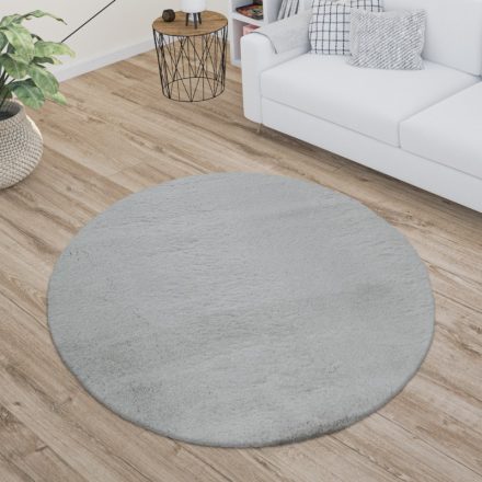 Shaggy szőnyeg mosható plüss hatású szőnyeg - szürke 100 cm kör alakú