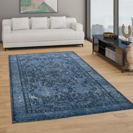 Kék dekoratív keleti mintás szőnyeg rövid szálú design szőnyeg 140x200 cm