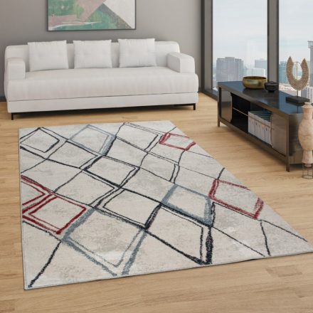 Krém 3D modern design szőnyeg rombusz mintával rövid szálú 120x170 cm