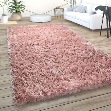 Shaggy szőnyeg extra hosszú szálú puha szőnyeg nappaliba pink 120 cm kör