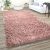 Shaggy szőnyeg extra hosszú szálú puha szőnyeg nappaliba pink 140x200 cm