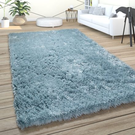 Shaggy szőnyeg extra hosszú szálú puha szőnyeg nappaliba türkiz 120 cm kör