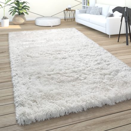 Shaggy szőnyeg extra hosszú szálú puha szőnyeg nappaliba krém 120 cm kör