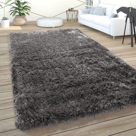 Shaggy szőnyeg extra hosszú szálú puha szőnyeg nappaliba antracit 120 cm kör