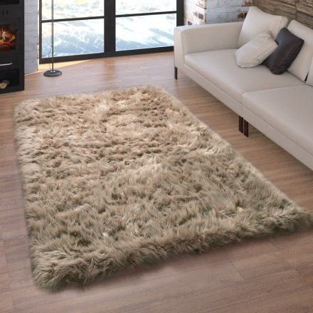 Bézs puha szőrme hatású szőnyeg 50x150 cm