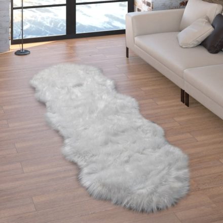 Fehér puha szőrme hatású szőnyeg 55x160 cm