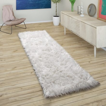 Fehér puha szőrme hatású szőnyeg 80x150 cm