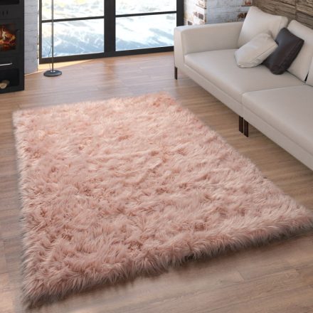 Rózsaszín puha szőrme hatású szőnyeg 50x150 cm