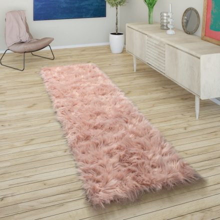 Rózsaszín puha szőrme hatású szőnyeg 80x150 cm