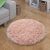 Rózsaszín puha szőrme hatású szőnyeg 120 cm kör alakú