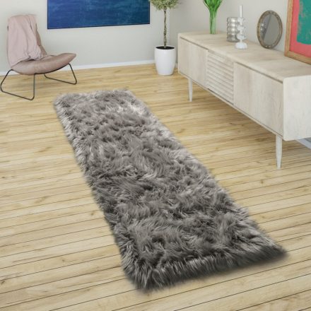 Antracit puha szőrme hatású szőnyeg 80x150 cm