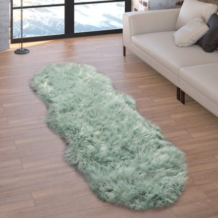 Zöld puha szőrme hatású szőnyeg 55x160 cm
