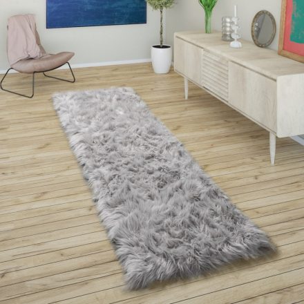 Szürke puha szőrme hatású szőnyeg 80x150 cm