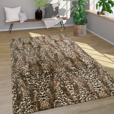 Bézs mosható szőnyeg leopárd mintával 80x150 cm
