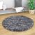 Szürke mosható szőnyeg leopárd mintás 120 cm kör alakú