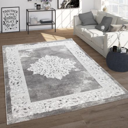 Iza szürke-fehér vintage szőnyeg keleti mintával design szőnyeg 140x200 cm