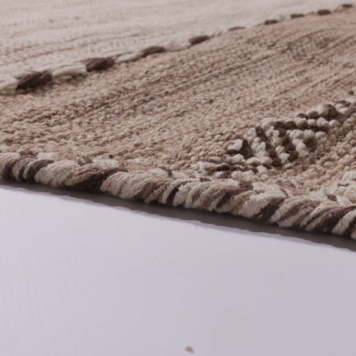 Kilim pamut nappali szonyeg - kezi szovesu, csikos, bezs, 240x340 cm
