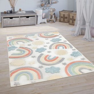   Gyerekszoba szőnyeg - színes, szivárvány mintás, kislány szőnyeg, 80x150 cm