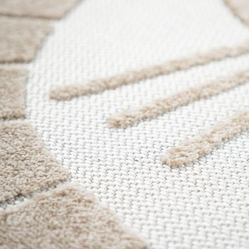 Kerek szőnyeg - Gyerekszoba szőnyeg, 3D, oroszlán, játszószőnyeg, bézs, 120 cm kör