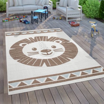Szőnyeg gyerekszobába 3D oroszlán játszószőnyeg - bézs gyerek szőnyeg 160x220 cm